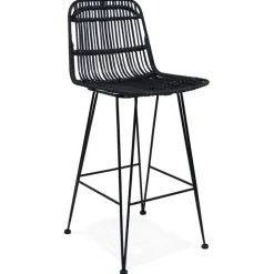 Tabouret snack mi-hauteur 'BOCADIA MINI' en rotin noir