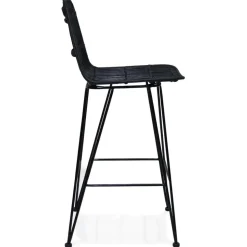 Tabouret snack mi-hauteur 'BOCADIA MINI' en rotin noir