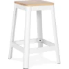 Tabouret snack mi-hauteur 'LIDYA MINI' blanc style industriel