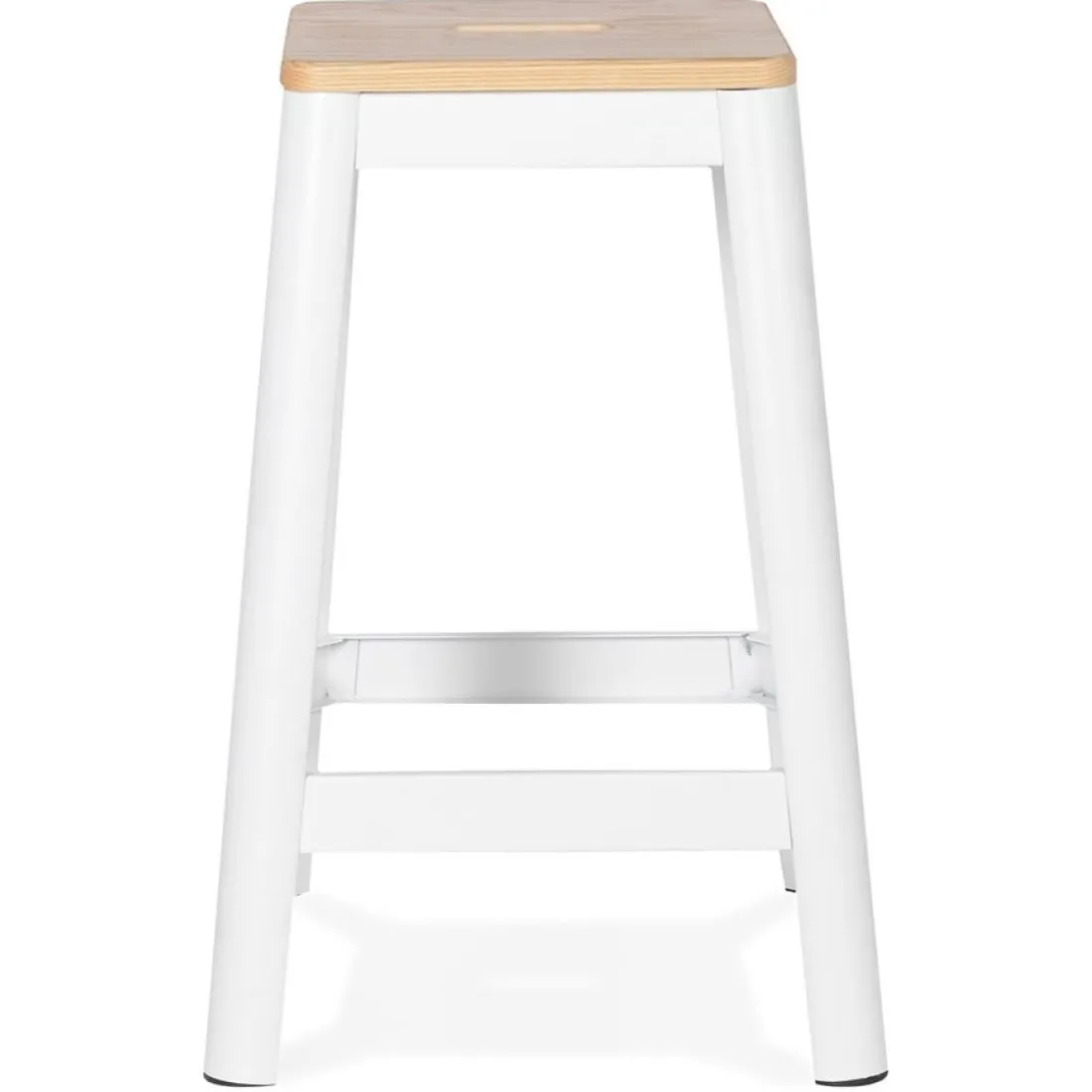 Tabouret snack mi-hauteur 'LIDYA MINI' blanc style industriel