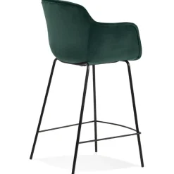 Tabouret snack mi-hauteur 'LARISSA MINI' en velours vert