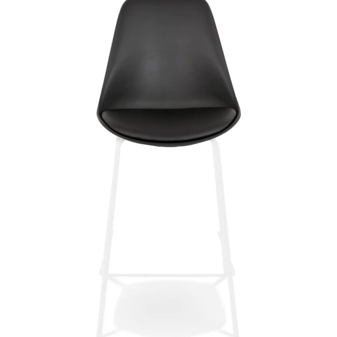 Tabouret snack mi-hauteur 'LEMON MINI' noir avec pied en métal blanc