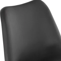 Tabouret snack mi-hauteur 'LEMON MINI' noir avec pied en métal blanc