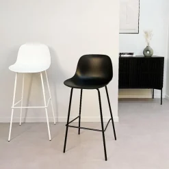 Tabouret snack mi-hauteur 'GRANO MINI' blanc intérieur et extérieur