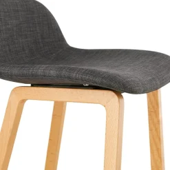 Tabouret snack mi-hauteur scandinave 'BALTIK MINI' en tissu gris