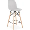 Tabouret snack mi-hauteur 'GALACTIK MINI' en tissu gris clair style scandinave