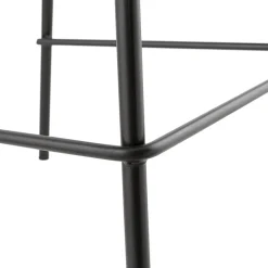 Tabouret snack mi-hauteur 'FENTON MINI' en velours gris et pied en métal noir
