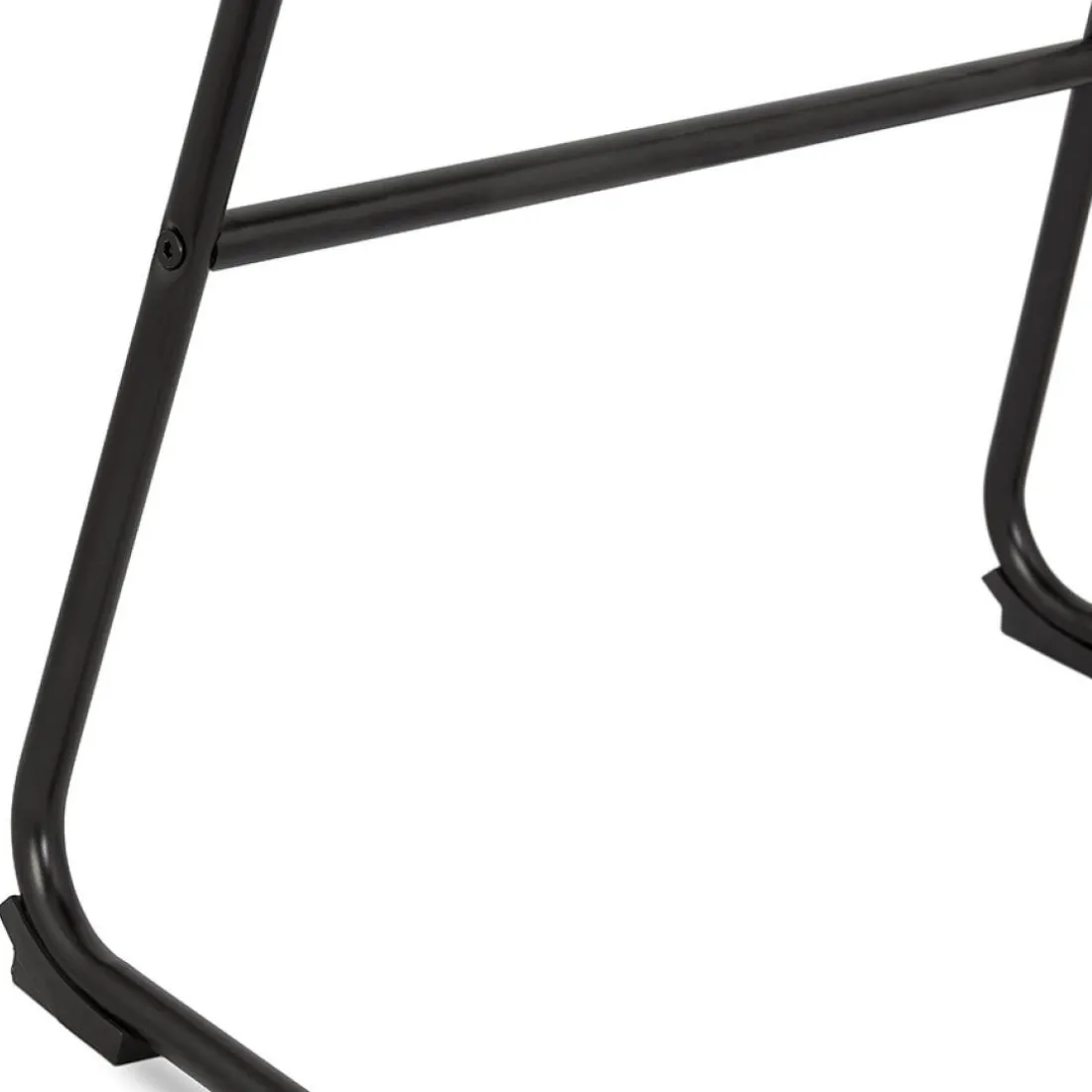 Tabouret snack mi-hauteur 'BIKI MINI' en microfibre grise et pieds en métal noir