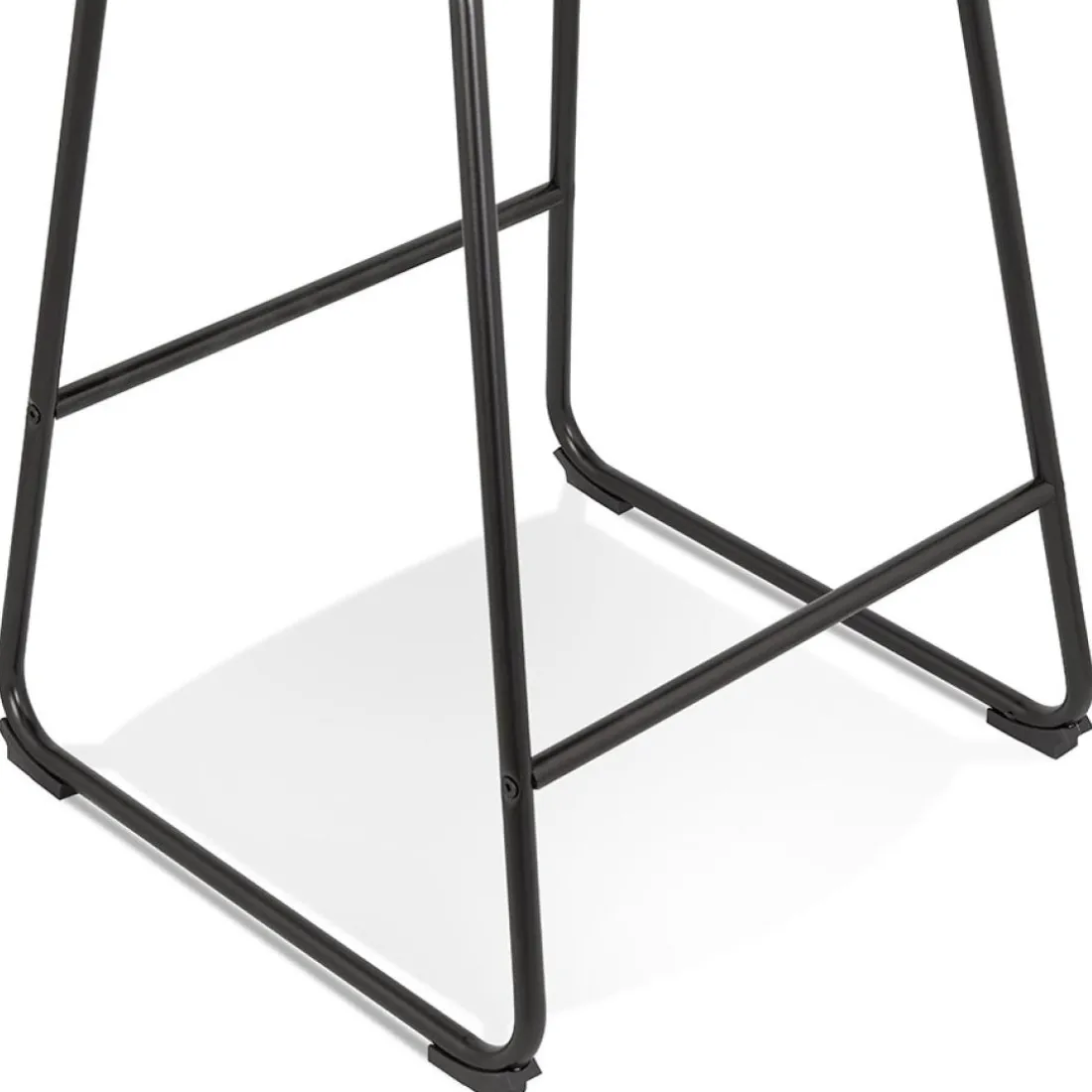 Tabouret snack mi-hauteur 'BULLY MINI' en velours noir et pieds en métal noir