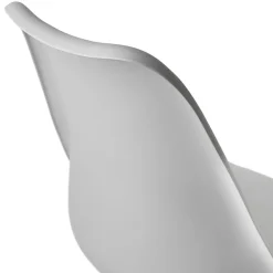 Tabouret snack mi-hauteur 'LEMON MINI' gris avec pied en métal blanc