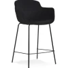 Tabouret snack mi-hauteur 'LARISSA MINI' en velours noir
