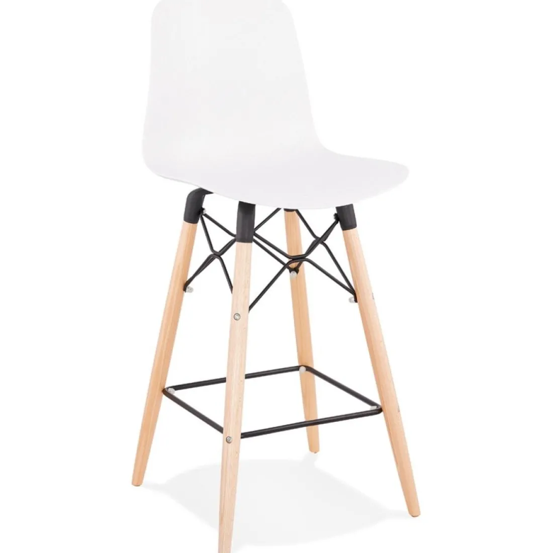 Tabouret snack mi-hauteur 'MOZAIK MINI' blanc style scandinave