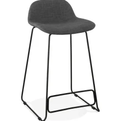 Tabouret snack mi-hauteur 'MOSKOW MINI' noir style industriel avec pieds en métal noir