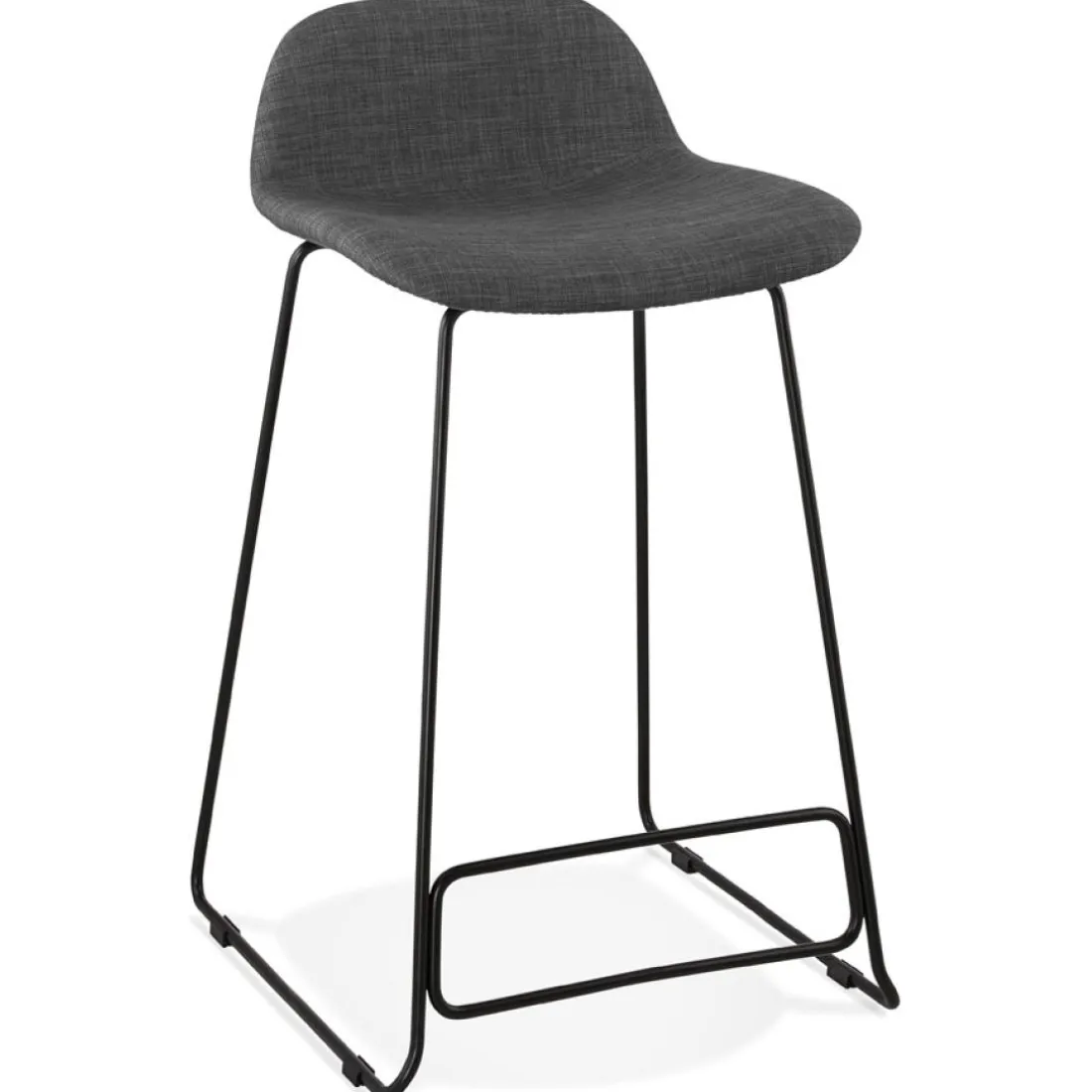 Tabouret snack mi-hauteur 'MOSKOW MINI' noir style industriel avec pieds en métal noir