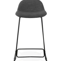 Tabouret snack mi-hauteur 'MOSKOW MINI' noir style industriel avec pieds en métal noir
