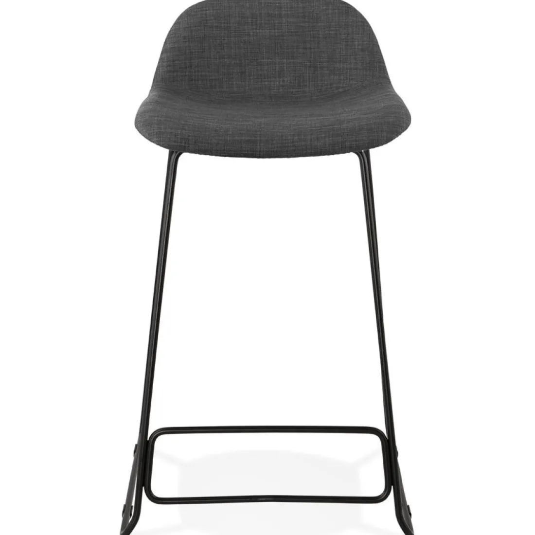 Tabouret snack mi-hauteur 'MOSKOW MINI' noir style industriel avec pieds en métal noir