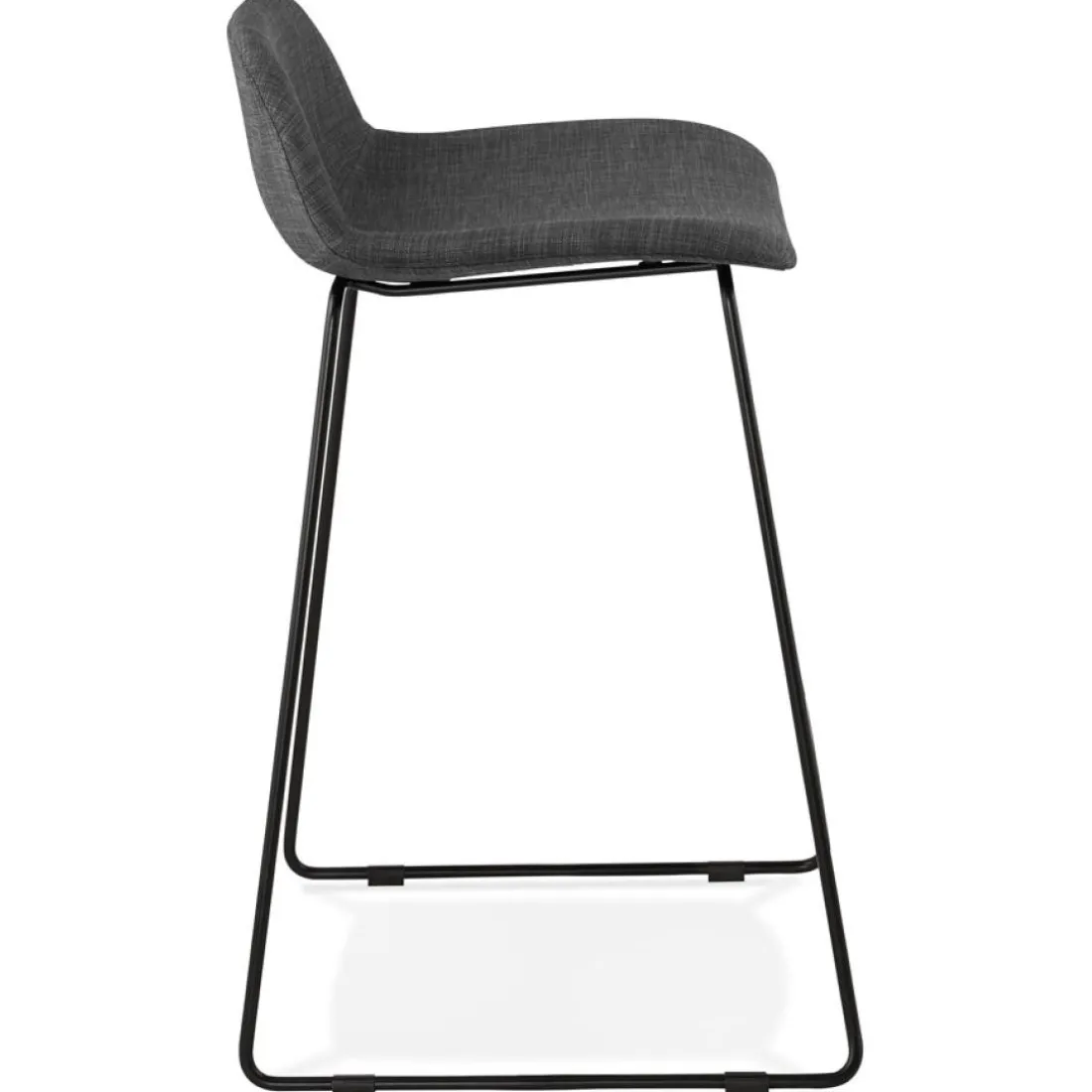 Tabouret snack mi-hauteur 'MOSKOW MINI' noir style industriel avec pieds en métal noir