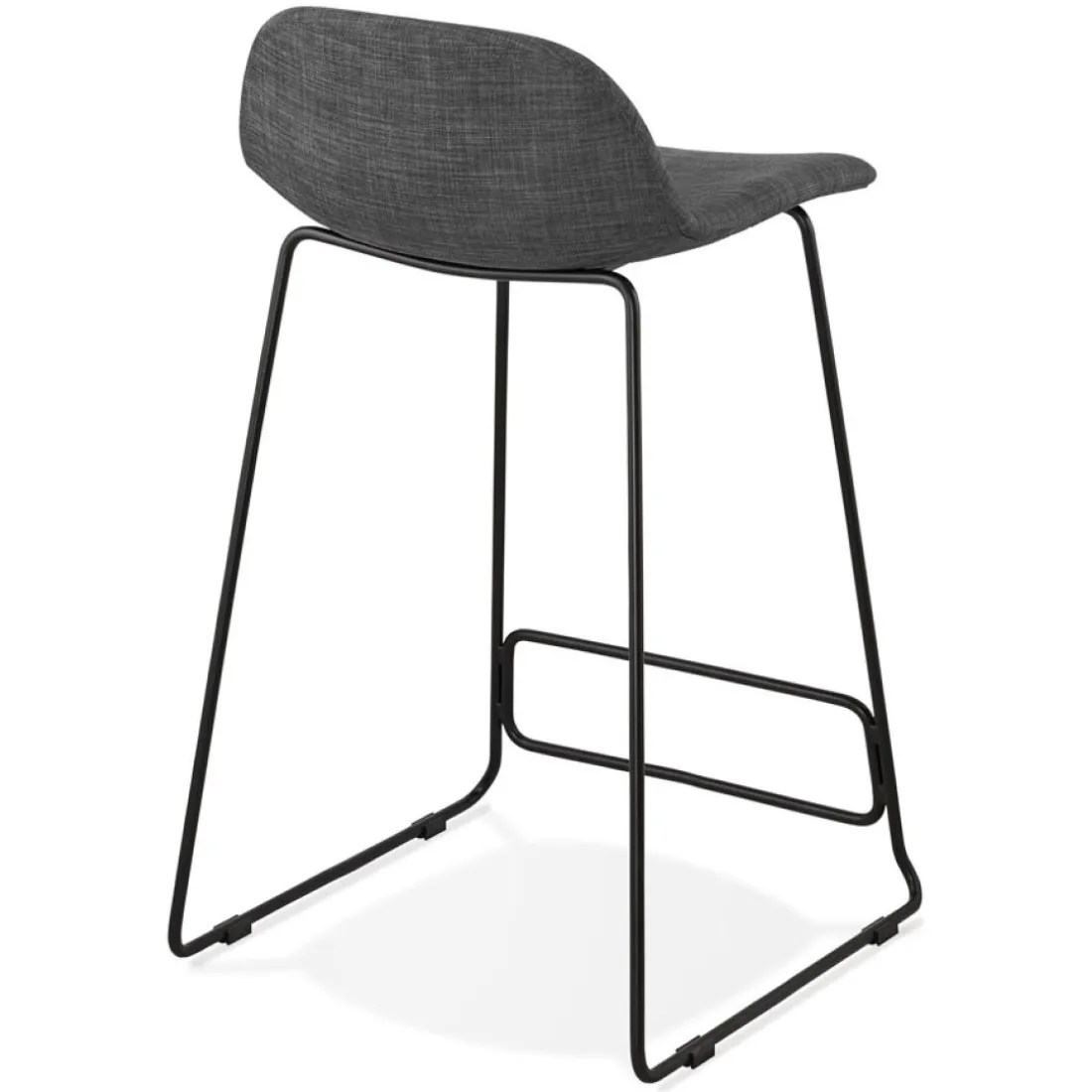 Tabouret snack mi-hauteur 'MOSKOW MINI' noir style industriel avec pieds en métal noir
