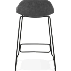 Tabouret snack mi-hauteur 'MOSKOW MINI' noir style industriel avec pieds en métal noir
