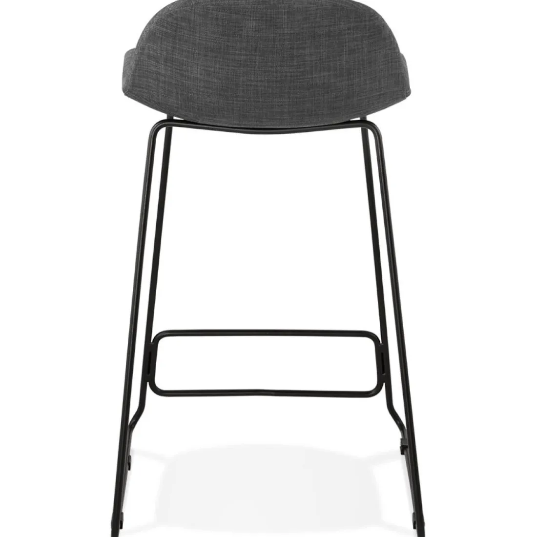 Tabouret snack mi-hauteur 'MOSKOW MINI' noir style industriel avec pieds en métal noir