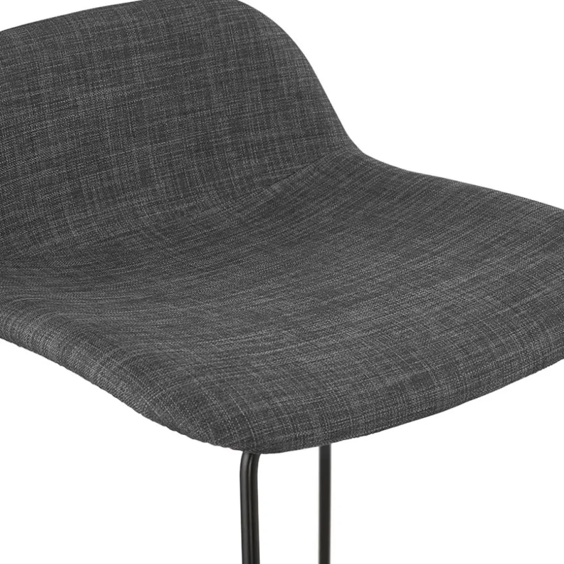 Tabouret snack mi-hauteur 'MOSKOW MINI' noir style industriel avec pieds en métal noir