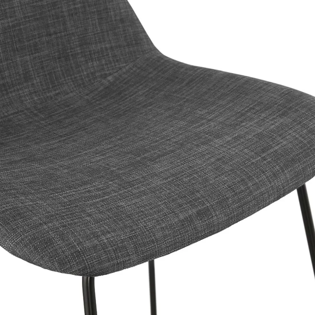 Tabouret snack mi-hauteur 'MOSKOW MINI' noir style industriel avec pieds en métal noir