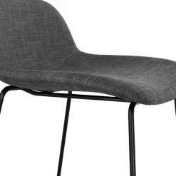 Tabouret snack mi-hauteur 'MOSKOW MINI' noir style industriel avec pieds en métal noir