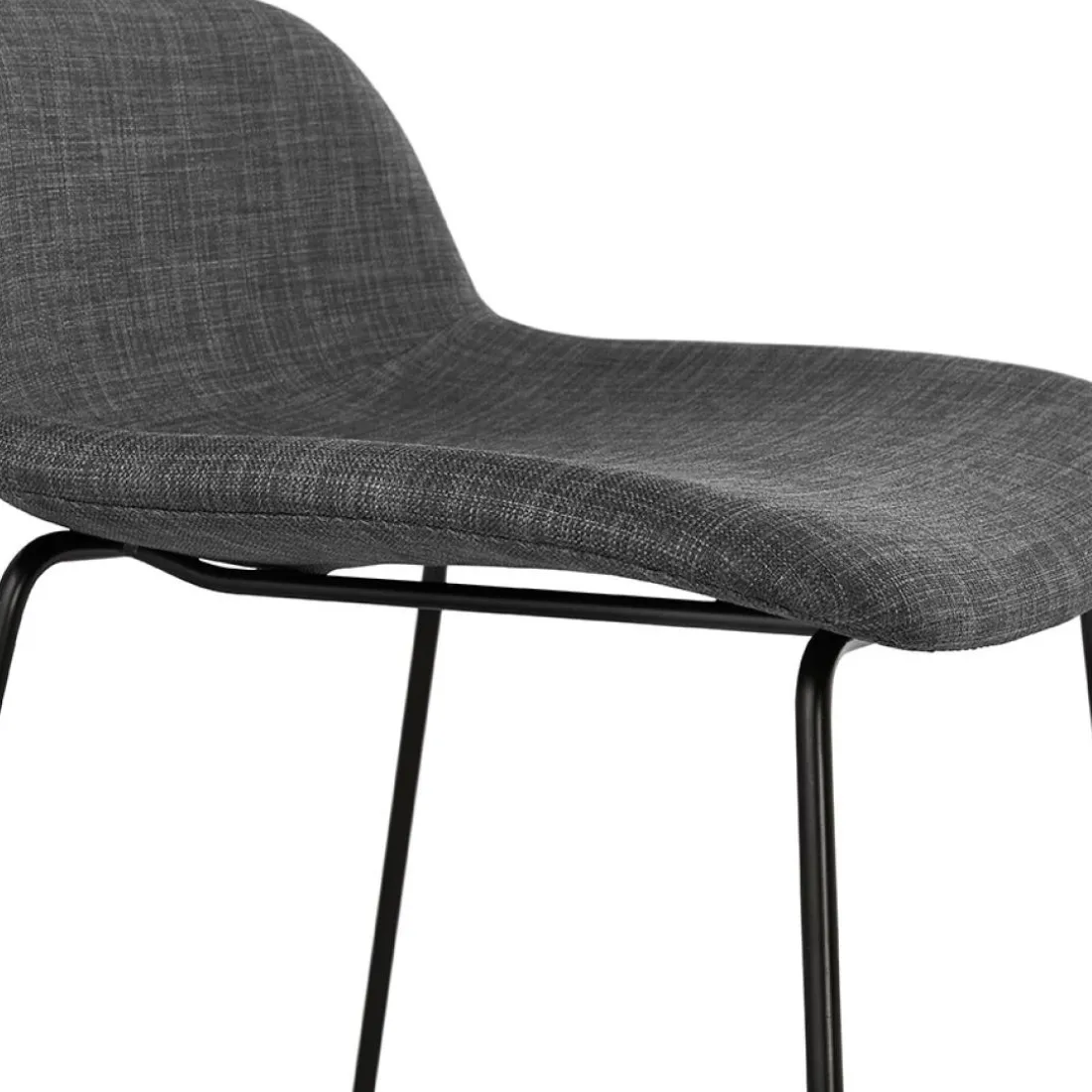 Tabouret snack mi-hauteur 'MOSKOW MINI' noir style industriel avec pieds en métal noir