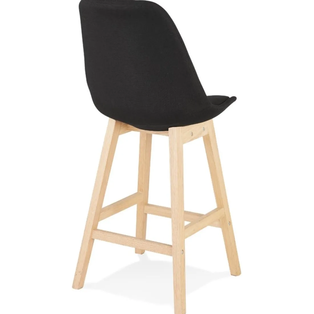 Tabouret snack mi-hauteur 'TERESA MINI' style scandinave en tissu noir