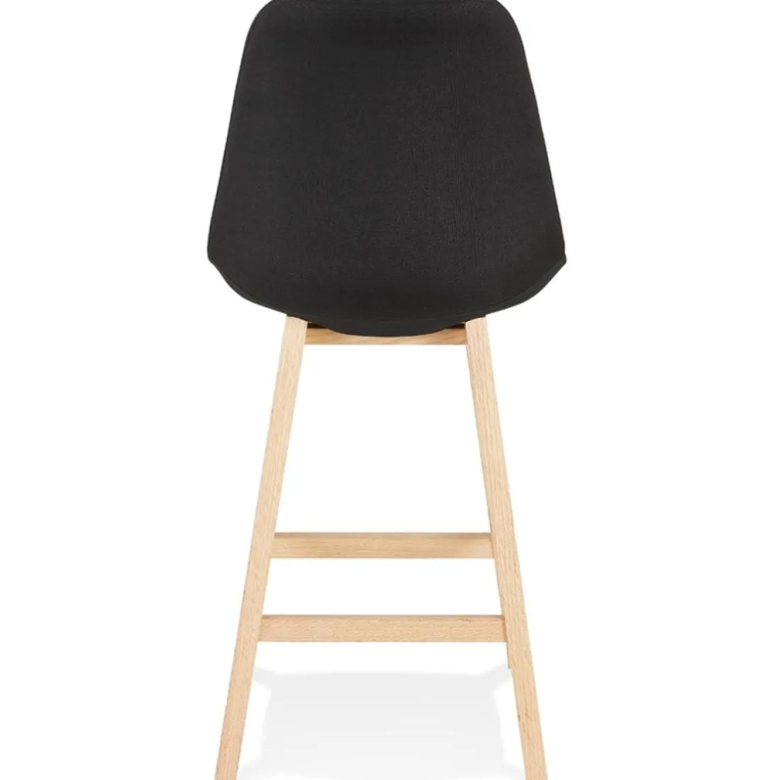 Tabouret snack mi-hauteur 'TERESA MINI' style scandinave en tissu noir