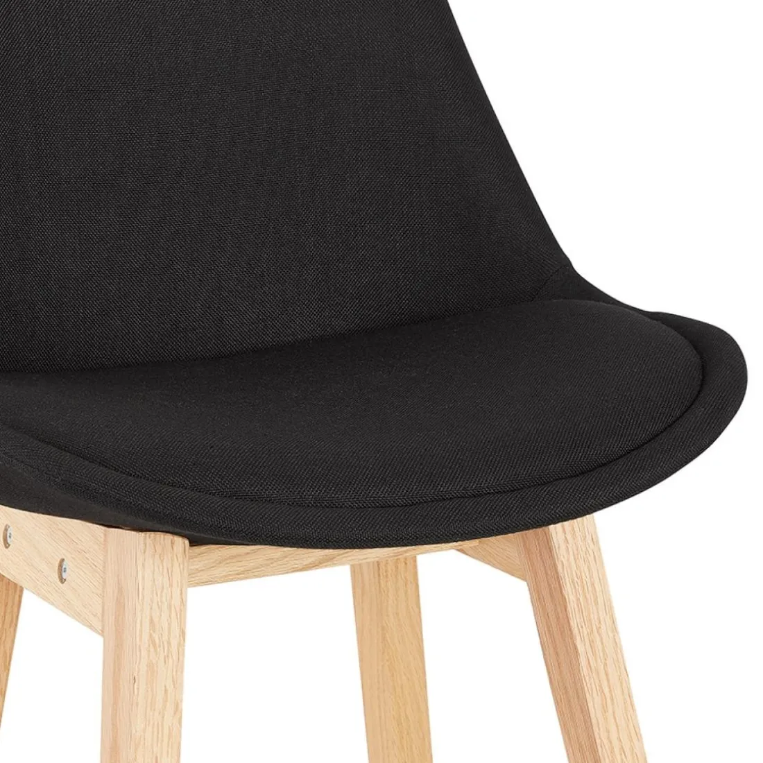 Tabouret snack mi-hauteur 'TERESA MINI' style scandinave en tissu noir