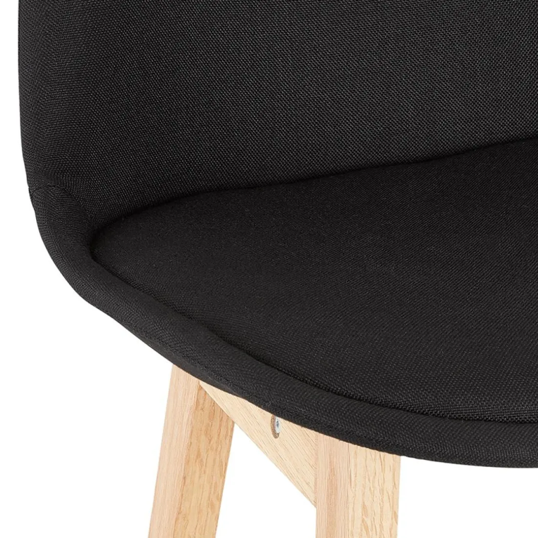 Tabouret snack mi-hauteur 'TERESA MINI' style scandinave en tissu noir
