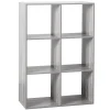 Étagère 6 cases effet chêne gris