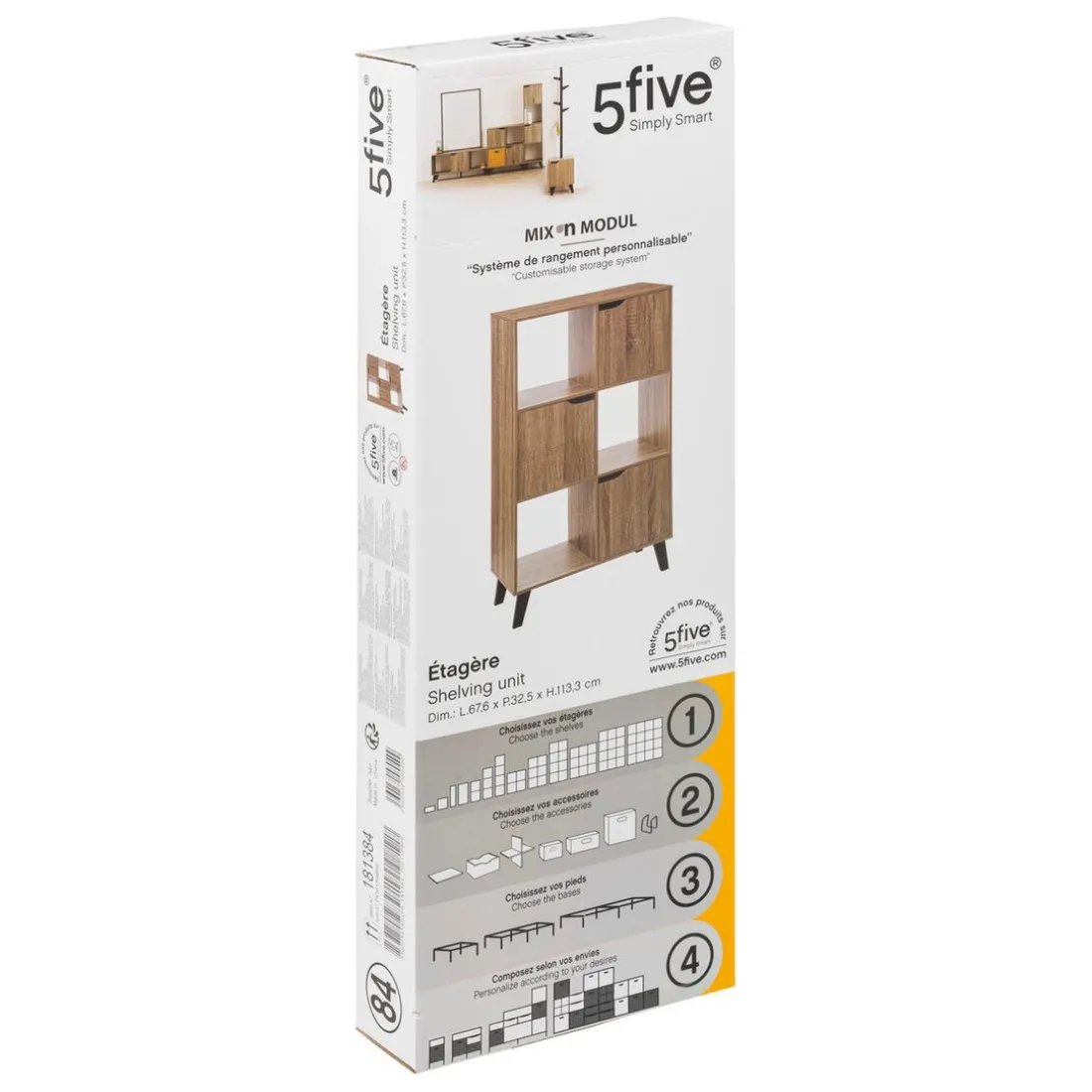 Étagère 6 cases porte
