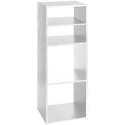 Étagère bois + 2 cases mix blanches