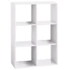 Étagère bois 6 cases mix blanc