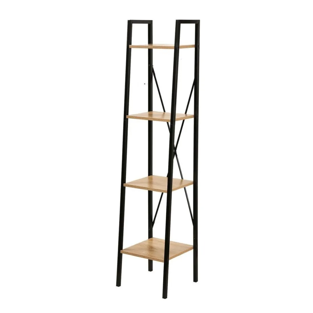 Étagère colonne 4 niveaux en bois Beige