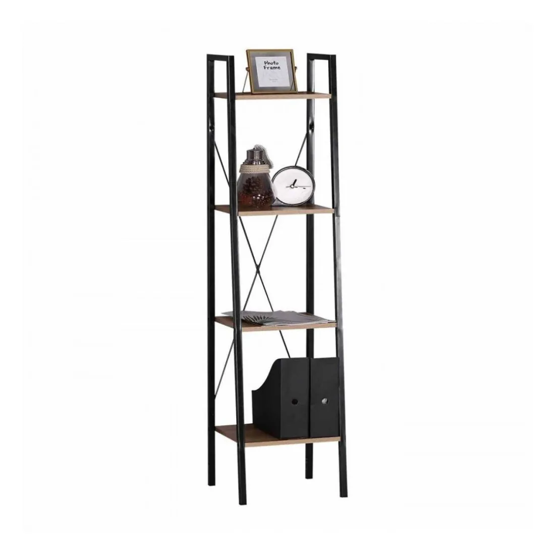 Étagère colonne 4 niveaux en bois Beige