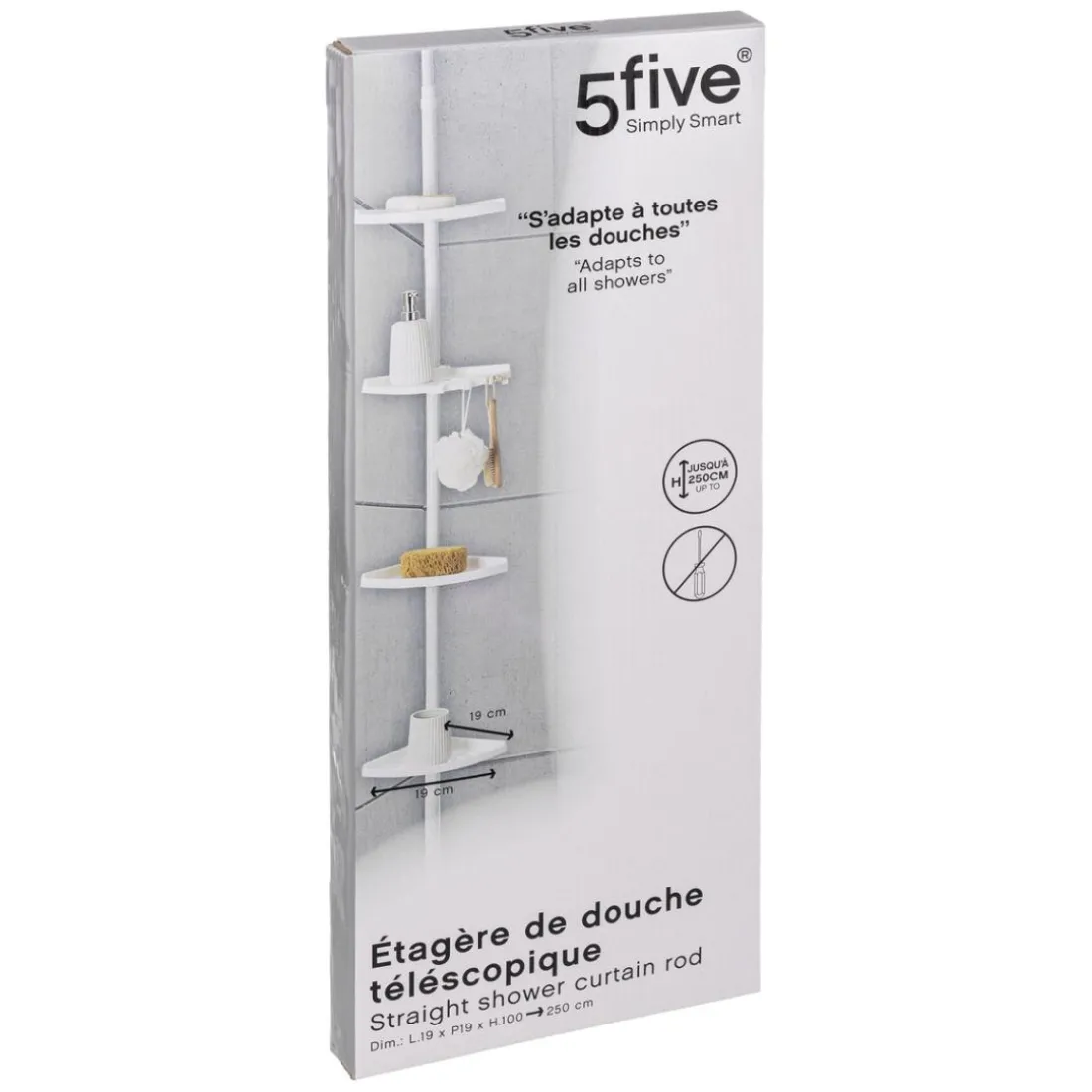Étagère douche télescopique plastique