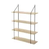 Étagère Murale 4 Niveaux Décor Bois avec Support en métal