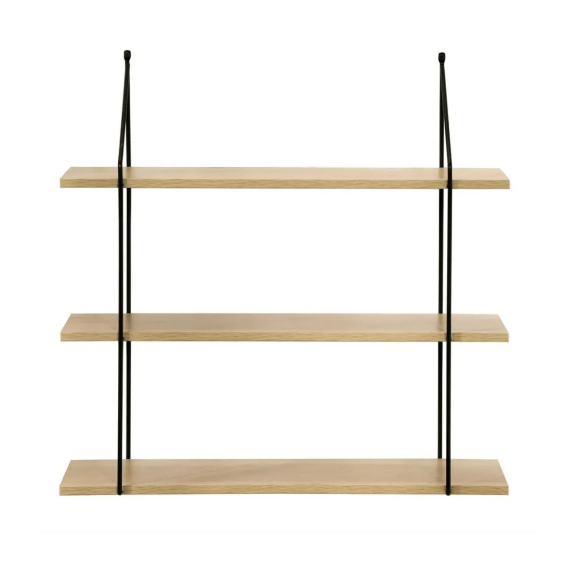 Étagère murale 3 niveaux plateau en bois et support métal
