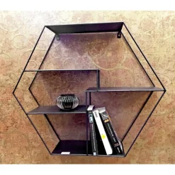 étagère murale design en tube d'acier laqué noir