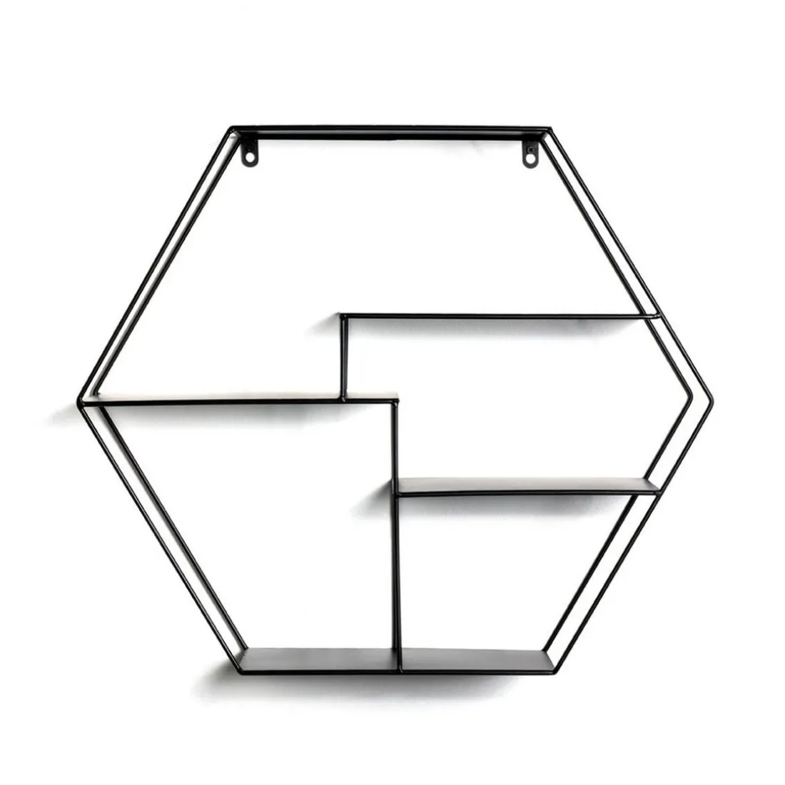 étagère murale design en tube d'acier laqué noir