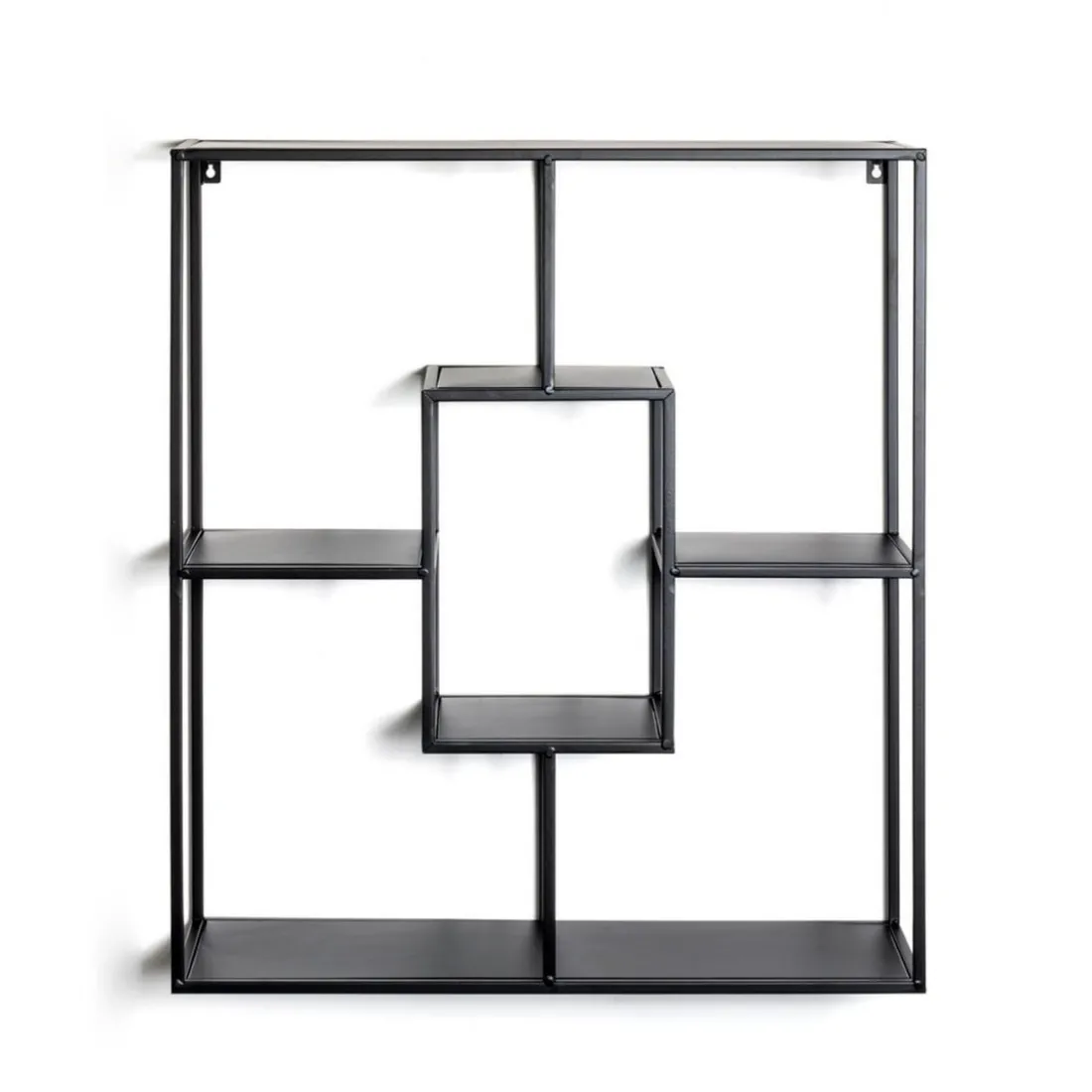 étagère murale tablettes en métal laqué noir