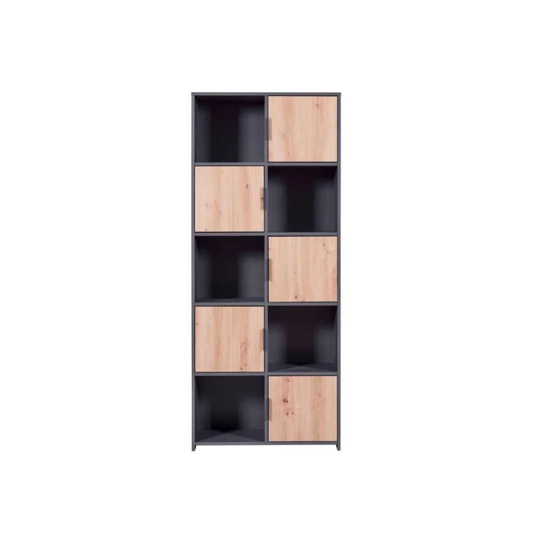 Étagère PEPETO 5 tiroirs chêne Artisan /anthracite