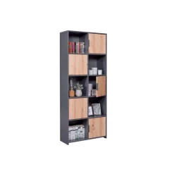 Étagère PEPETO 5 tiroirs chêne Artisan /anthracite