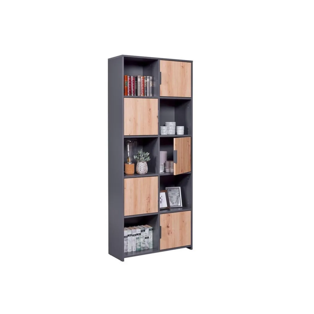 Étagère PEPETO 5 tiroirs chêne Artisan /anthracite