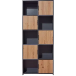 Étagère PEPETO 5 tiroirs chêne Artisan /anthracite