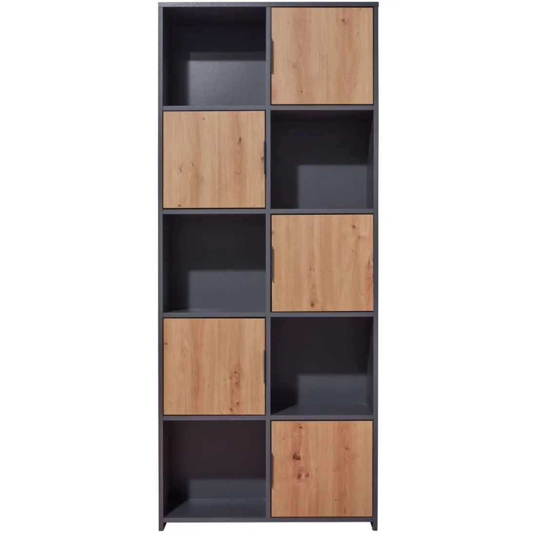 Étagère PEPETO 5 tiroirs chêne Artisan /anthracite