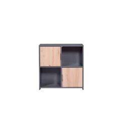 Étagère PEPETO 2 tiroirs chêne Artisan /anthracite